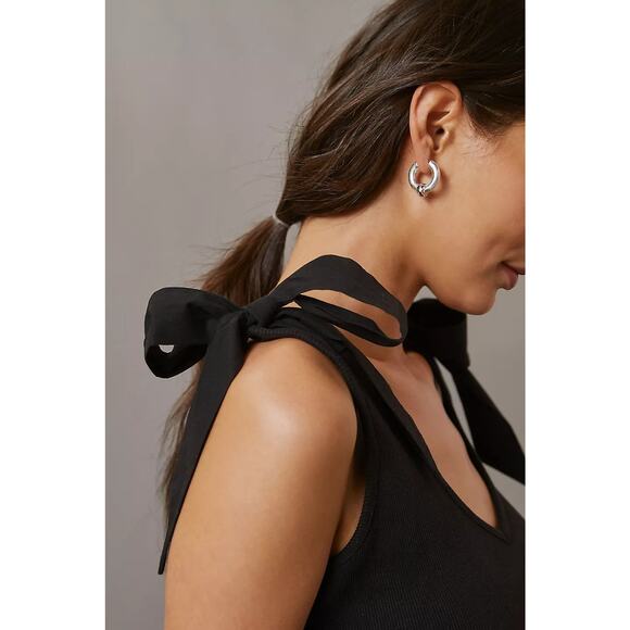 Maeve The Rafaela Bow-Tie Tank Top - M Petite Black - Picture 3 of 7